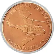 Vietnam Veterans War Helicopter 1 oz Pure .999 Copper Round Challenge Coin in Capsule