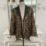 Alice + Olivia Kier Sequin Leopard Jacket Blazer Sparkle Formal Sz M Wedding