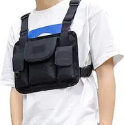 Motorcycle Chest Bag, Chest Bag for Men | Chest Bag Chest Bag for Running | Adjustable Front Pack, Travel Chest Pack, Fashion for Running, Hiking, Workout, Black/White, Consulte la descripción