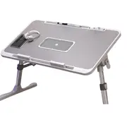 NNEOBA Foldable Laptop Desk with Adjustable Height and Radiator - Grey