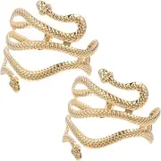 TOGEVAL Snake Arm Cuff Bracelet Arm Cuff Jewelry for Women Fashion Accessory Silver