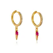 Culturesse Jovie Austrian Zircon Sterling Silver Drop Earrings 18k Gold Plating