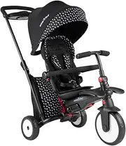 smarTrike STR5 6-in-1 Folding Baby Tricycle, Black & White