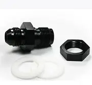 Aluminum 10AN AN10 Flare Fuel Cell Bulkhead Fitting with Washer and Nut Black Auto Part