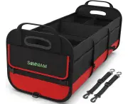 Simniam Large Car Trunk Organizer - with 5 Compartments Trunk Organizers and Storage SUV, Reinforced Handle, Securing Straps, Trunk Organizer Available for