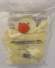 Baby Boom Yellow Duck Plush Musical Rock A Bye Baby Satin Trim Lovey
