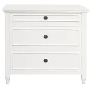 Beau 3 Drawer Solid White Cedar Turn Leg Dresser (White)