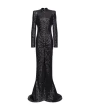 sequin-embellished open-back gown IT40,IT42 Black