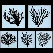 5pcs Set Corals Stencil Fondant Decorating Scrapbook Embossing Template Stencil