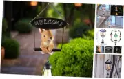 Solar Outdoor Rabbit Statue,Yard Art Animal Decoration,Rabbit Hanging from a
