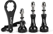 HSU 3pcs Aluminum Thumbscrew Set + Wrench for Gopro Session Hero 5 4 3+ 3 2 1 (Black)