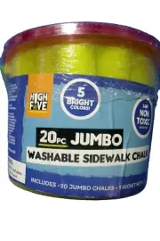 High Five 20 Pc Jumbo Washable Sidewalk Chalk 5 Colors New Toys