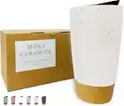 Mora Double Wall Ceramic Coffee Travel Mug 14 Oz Portable, Microwave Dishwasher