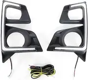 2Pcs Car LED Daytime Running Light Fog Lamp DRL Dynamic Yellow Turn Signal Light for Isuzu D-Max 2020 2021 2022