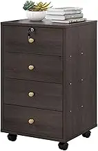 Bedroom Furniture, Simple Nightstand, 3/4 Retro Chest of Drawers, Bedroom Living Room Office Storage Cabinet, for Chinese Style Home (Color : Four Floors)