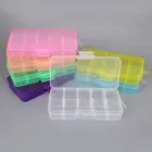 Portable Transparent Storage Box Case with Adjustable Grids for Jewelry Pills