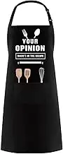 CREATCABIN Funny Apron - May The Forks Be With You Grill Aprons for Men Kitchen Cooking Aprons Adjustable BBQ Bib Apron 2 Pockets