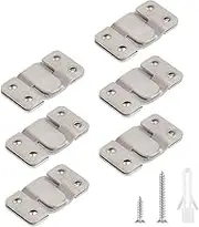 French Cleat, LOUFIMIDON Picture Frame Cleats, Stainless Steel Picture Hanging Cleat, Flush Mount Bracket for Mirror, Photo Shelf and Cabinet(6 Pair, Silver)