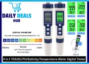 5 in1 PH Meter Digital TDS/EC/Salinity/Temperature Tester Pen Water Hydroponics