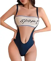 [SNOMYRS] Women's Anime Lingerie Two Piece Bandeau Swimsuit Tube Tops Romper Mini Bikini Monokini Swimsuit Swimwear Swimsuits, Blue, Die Einheitsgröße