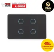 DETA Black Matte Grid Connect Smart Quad Gang Touch Light Switch