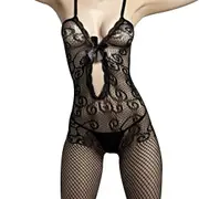 Love in Leather Rimes Crotchless Fishnet Bodystocking