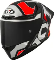 KYT TT-Revo Electron Helmet, grey-red, Size S for Men Grey Red