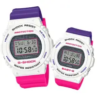 在飛比找momo購物網優惠-【CASIO 卡西歐】G-SHOCK+BABY-G 復古格紋