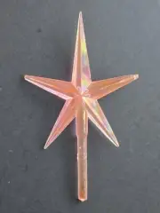 Ceramic Christmas Tree Star Topper Aurora Iridescent Pink Large 4" T x 2 1/2" W