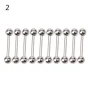 10X Stainless steel Ball Tongue Navel Nipple Barbell Bars Body Piercing Ring-bp