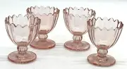Pink Glass Egg Cups Set of 4 Target Bullseye Easter Spring Decor