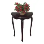 Solid Mahogany Wood Hall Table Plant Stand Half Ellipse Antique Design