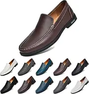 [Generic] Men’s Genuine Leather Loafers – Breathable Slip-On Casual Driving Shoes, Soft Sole, Comfortable & Flexible Flats