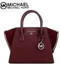 NWT MICHAEL KORS AVRIL SMALL LEATHER/SUEDE SATCHEL MERLOT CROSSBODY