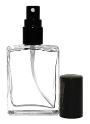 Set of 3 Perfume Cologne Atomizers Empty Glass Bottle Black Sprayer .50 oz 15ml