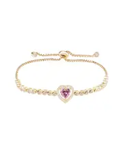 Gabi Rielle Color Forward 14K Vermeil Crystal Halo Pull-Cord Bracelet