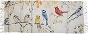 [AIXIWAWA] Women's Pashminas Scarf Fall Birds Print, Shawls Wrap Lightwight with Tassel for Evening Dress Dinner Party, Multicolor