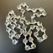 42 pc 1 Yard Clear Chandelier Crystals Garland Chain Prisms Octagon Beads 14 mm