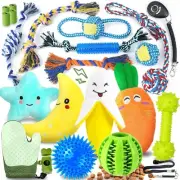 Eefitoys 22 Pack Vibrant Puppy Toys, Puppy Teething Dog Chew Toys with Rope Toys