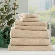 Cobblestone Ribbed Bath Towel Sets Stone