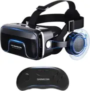 VR Headset with Remote Controller,HD 3D VR Glasses Virtual Reality Headset for V