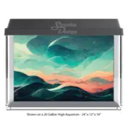 Northern Lights Cyan Pink Polyester Fish Tank Glass Backdrop Aquarium Background