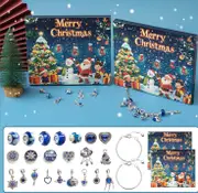 2024 Christmas Advent Calendar 24 Days Countdown Girls Toys Necklace Earrings Rings Jewelry Kids Surprise Gift