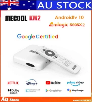 ✅AU Mecool Box KM2 Android TV ATV Certified Netflix Chromecast Disney+ Youtube
