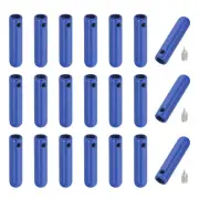 24Pcs Shoelace Tips with Screw, Alloy 25mm Aglets End Tip, Blue