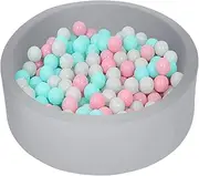 Baby Ball Pool Portable Cute Children Ball Pit Soft Sponge Round Ball Pit Folding Ball Play Pool with Removable Cover Indoor Foam Ball Pit for Children Girls Boys Outdoor(Gray-90cm)