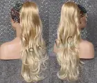 Natural Blonde mix PONYTAIL Hair piece Drawstring ex long Loose relaxed Wavy