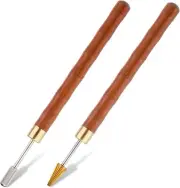 2pcs Leather Edge Dye Pen, Red Brown Edge Roller Pen Applicator, Printing Tool