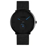 Ultra Thin Simple Casual Style Men Wrist Watch Mesh Stainless Steel Strap Quartz Watch