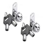 2 Pack Locks 5/8" Tubular Cam Lock for Camper Cabinet Drawer Toolbox Keys